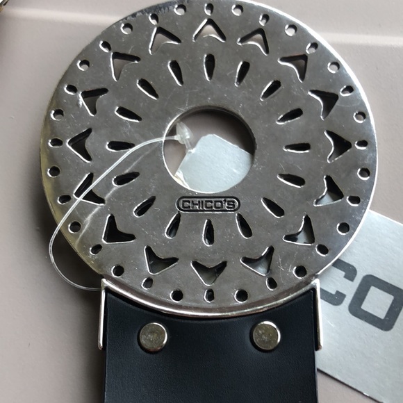 Vintage Chico’s Black Trouser Belt, size M/L - Picture 4 of 6